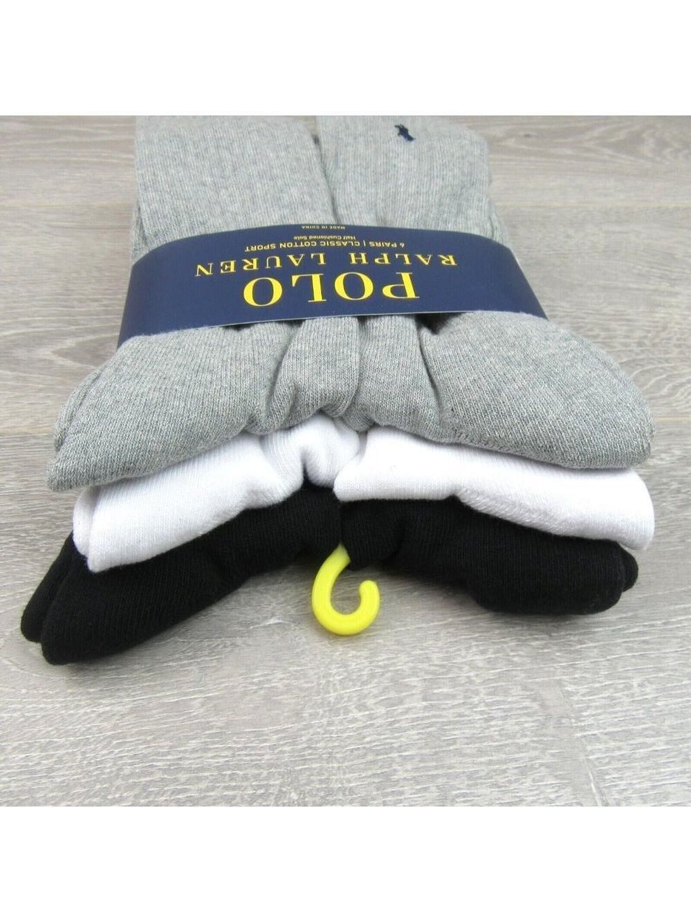 Polo Ralph Lauren Classic Sport Cushioned Crew Socks 6 Pack Mens Size 6-12 NEW - Picture 5 of 9